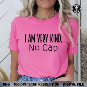 Rosa Shirt Tag, ich bin sehr freundlich, keine Kappe T-Shirt Design, Schul-Shirt, Geschenk für Schüler, Shirt-Design für Lehrer, Anti-Mobbing-Tag