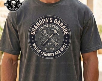 Opas Garage Digitales Design, Vintage Mechaniker Werkstatt PNG, Legenden gebaut Retro Werkzeug Kunst Geschenk für Papa, png für Männer, Hemden die hart gehen
