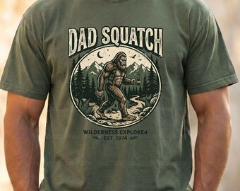 Papa Squatch Digitales Design, Bigüße Papa Tasse Wilderness Entdecker PNG, Retro Sasquatch Vatertagsgeschenk für ihn, Naturgrafik im Freien