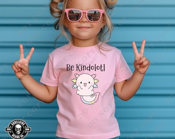 Pink Shirt png, Be Kindolotl, Anti Bullying school shirt design, Digital Download, Axolotl, Gift for student, Pink Shirt Day