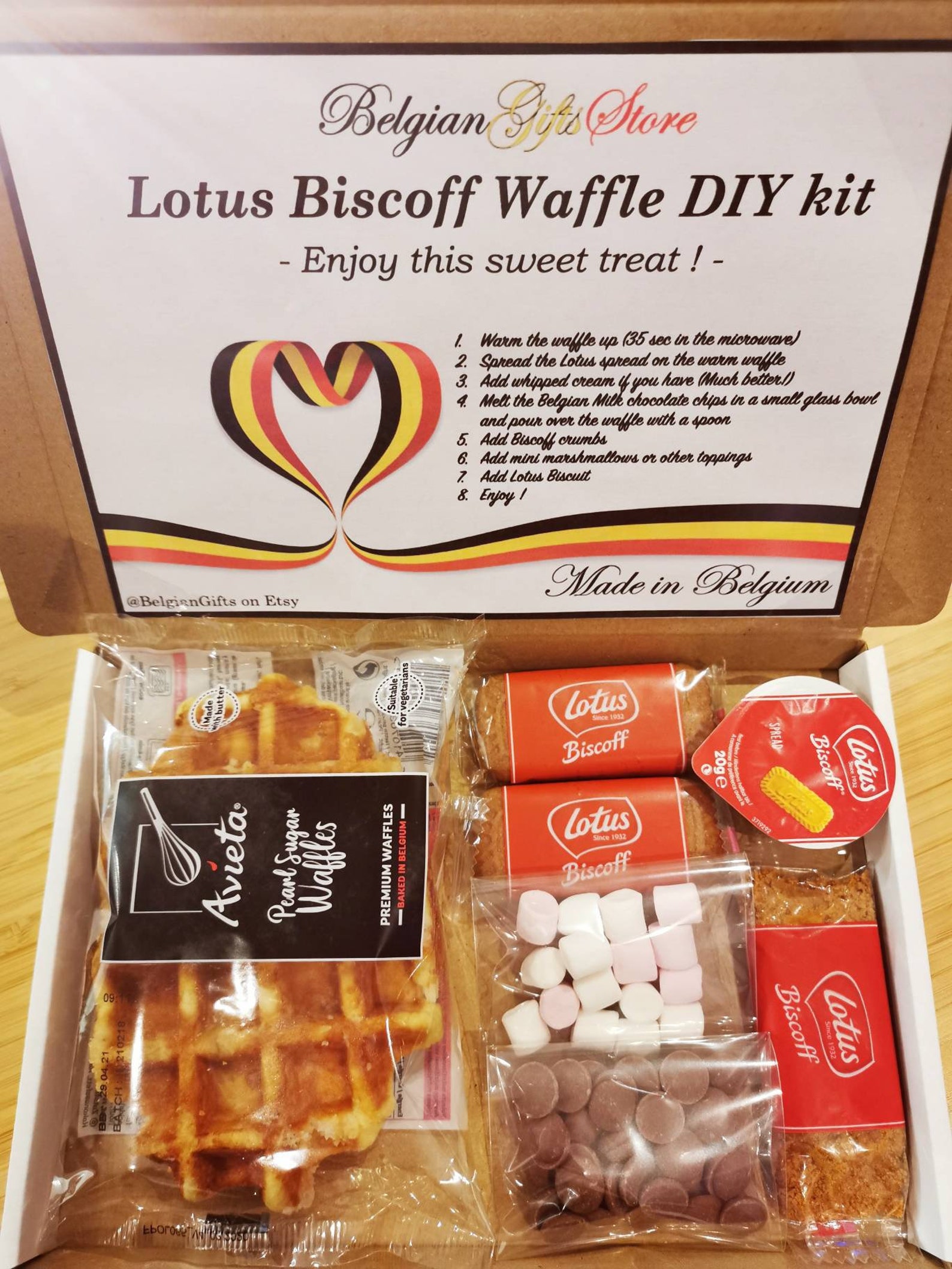 Lotus Biscoff DIY Waffle Kit With Belgian Liege Waffle and Etsy UK