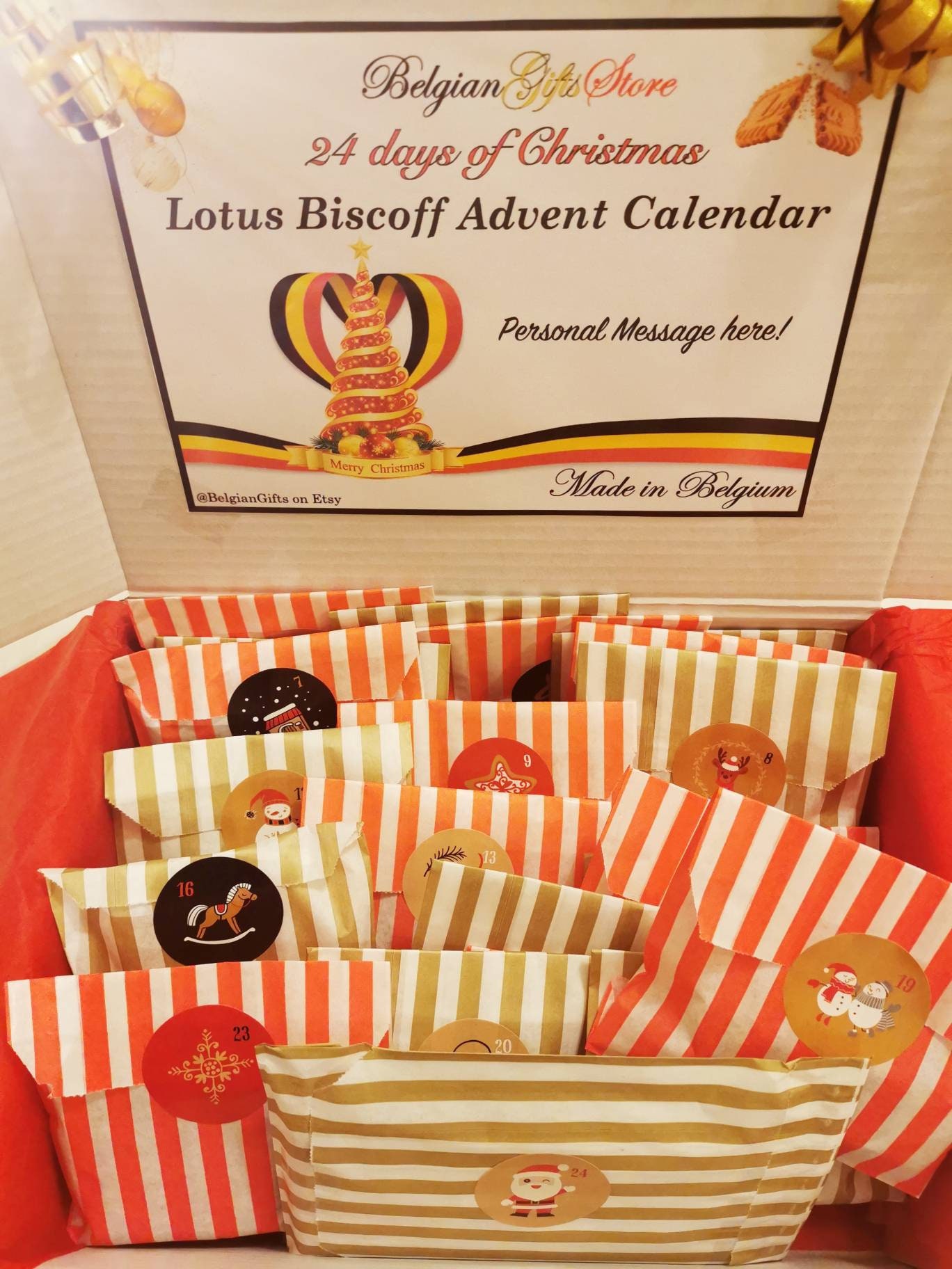 Lotus Biscoff Advent Calendar 24 Days of Christmas Chocolate Etsy UK