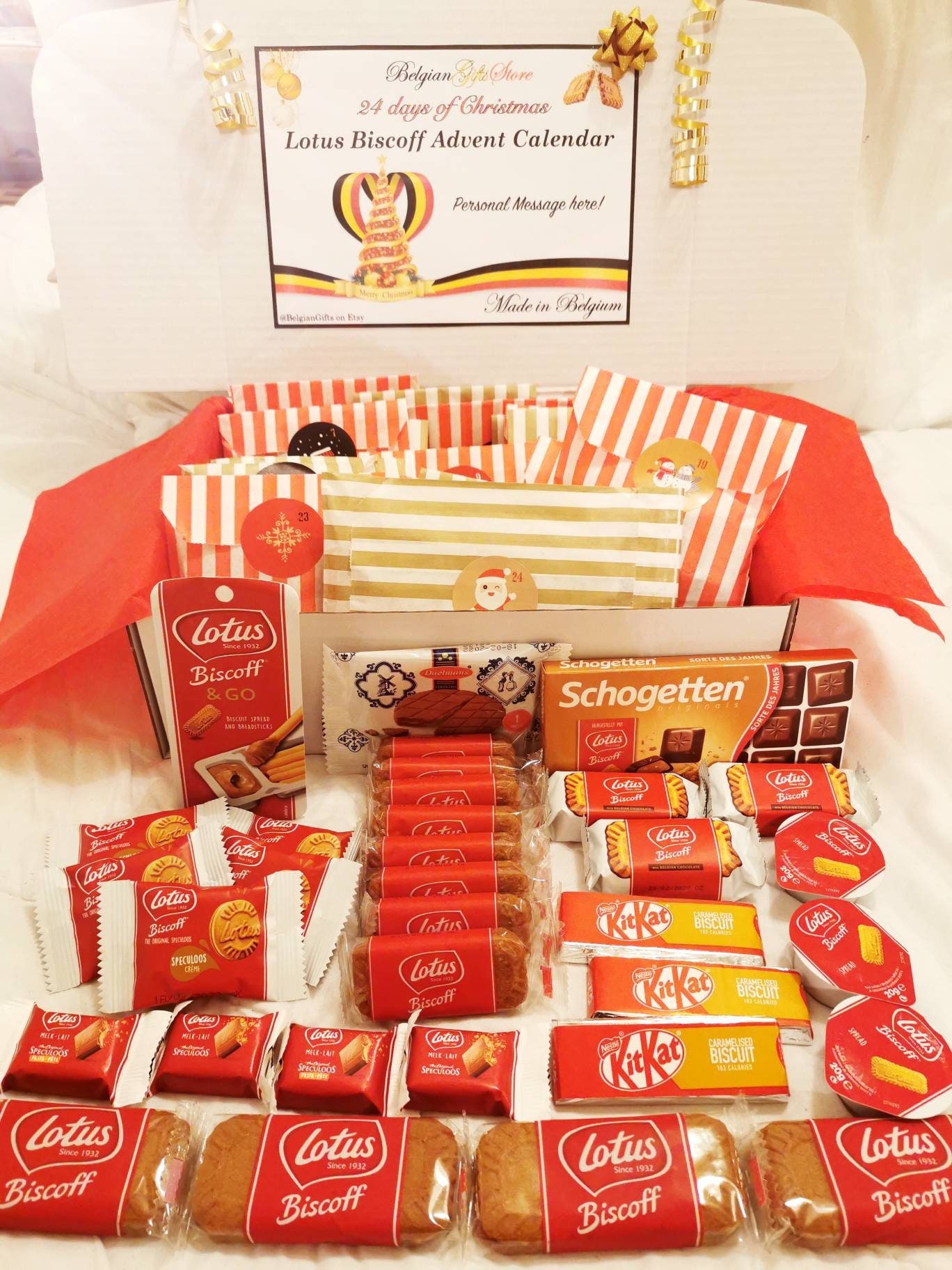 Lotus Biscoff Advent Calendar 24 Days of Christmas Chocolate Etsy UK