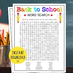 Back to School Game | Word Search | First Day of School Activities | School Games for Kids | Teacher Resources | Icebreaker Game | Faculty