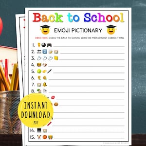 Back to School Game | Emoji Pictionary | First Day of School Activity | School Games for Kids | Teacher Resource | Icebreaker Game | Faculty