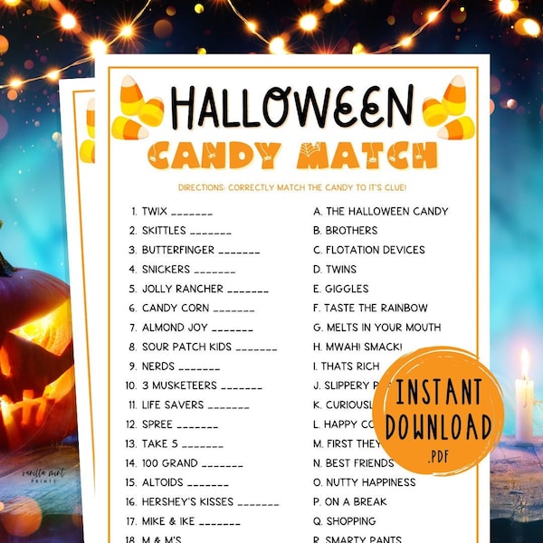 Halloween Candy Match Party Game | Halloween Games for Kids & Adults | Fun Halloween Party Games | Halloween Trick or Treat Candy Game