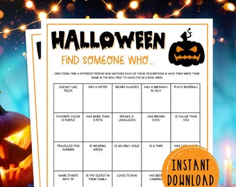 Halloween Find Someone Who Party Game | Halloween Party Games for Kids & Adults | Icebreaker Game for a Halloween Party or Costume Party