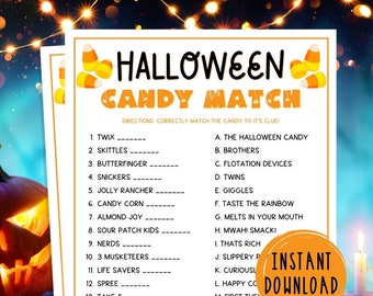 Halloween CANDY MATCH Halloween Party Game Printable - Etsy