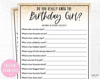 How Well Do You Know The Birthday Girl Etsy How Well Do You Know The Birthday Girl Etsy