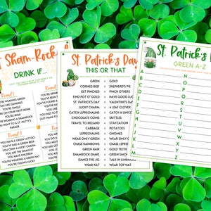 St. Patrick's Day 10 Game BUNDLE Volume 2 Irish Fun St. Patty's Day St. Paddy's St. Pats Printable Party Games for Kids & Adults image 3