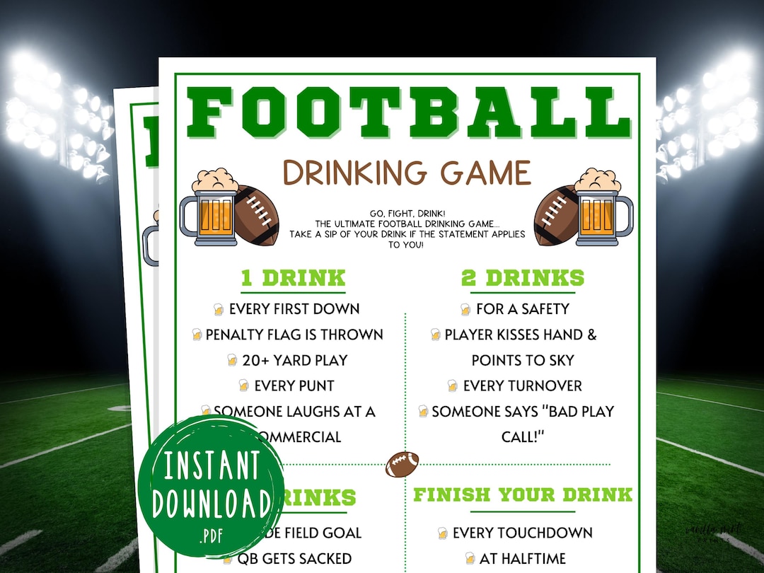 Football Drinking Game Football Super Bowl Party Games