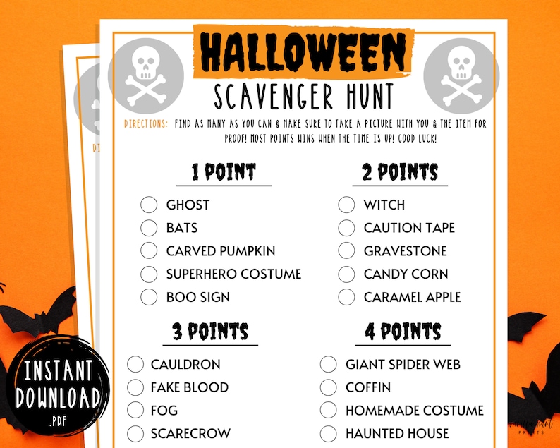 Halloween Scavenger Hunt Game Halloween Printable Games image 0