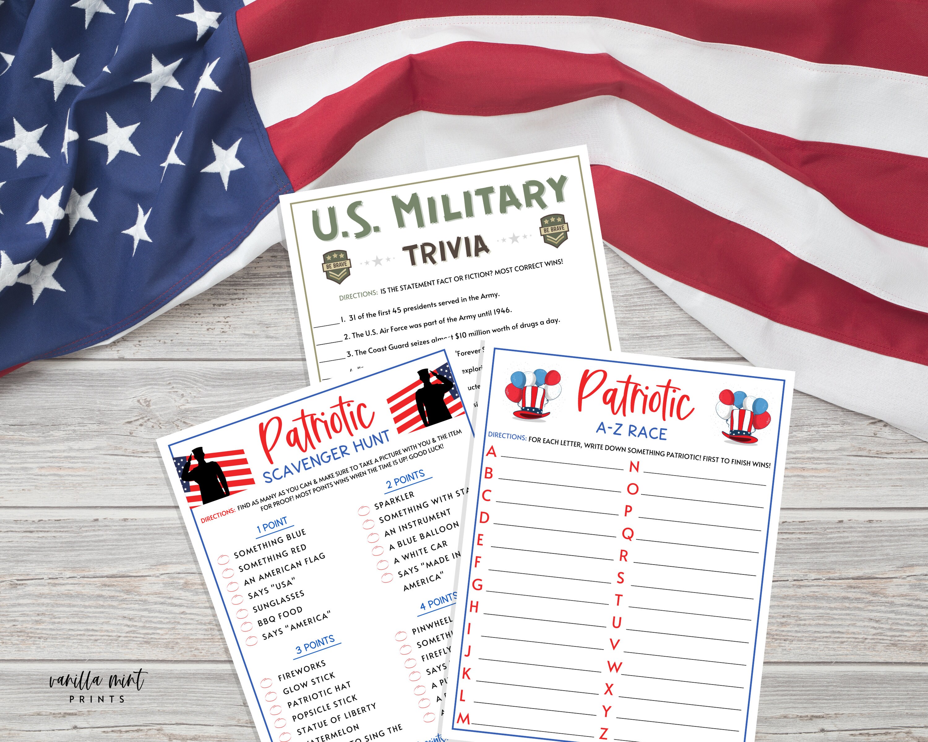 Memorial Day 10 Game BUNDLE Printable Memorial Day Party Etsy
