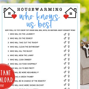 Housewarming Party Games Who Knows Us Best Fun Housewarming Party Games New Homeowner New House First Home Together How Well Do zdjęcie 1