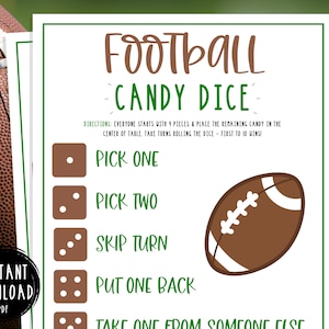 Football Candy Dice Game | Football Party Games for Kids | Kids Games | Fun Activity | Classroom | Candy Game | Super Bowl Party | Birthday