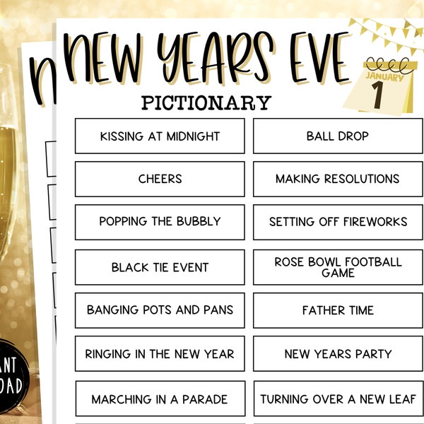 New Years Eve Pictionary Game | Fun New Years Eve Party Games | NYE | Adult & Kids New Years Party Games | 2022 - 2023 NYE | Fun Pictionary