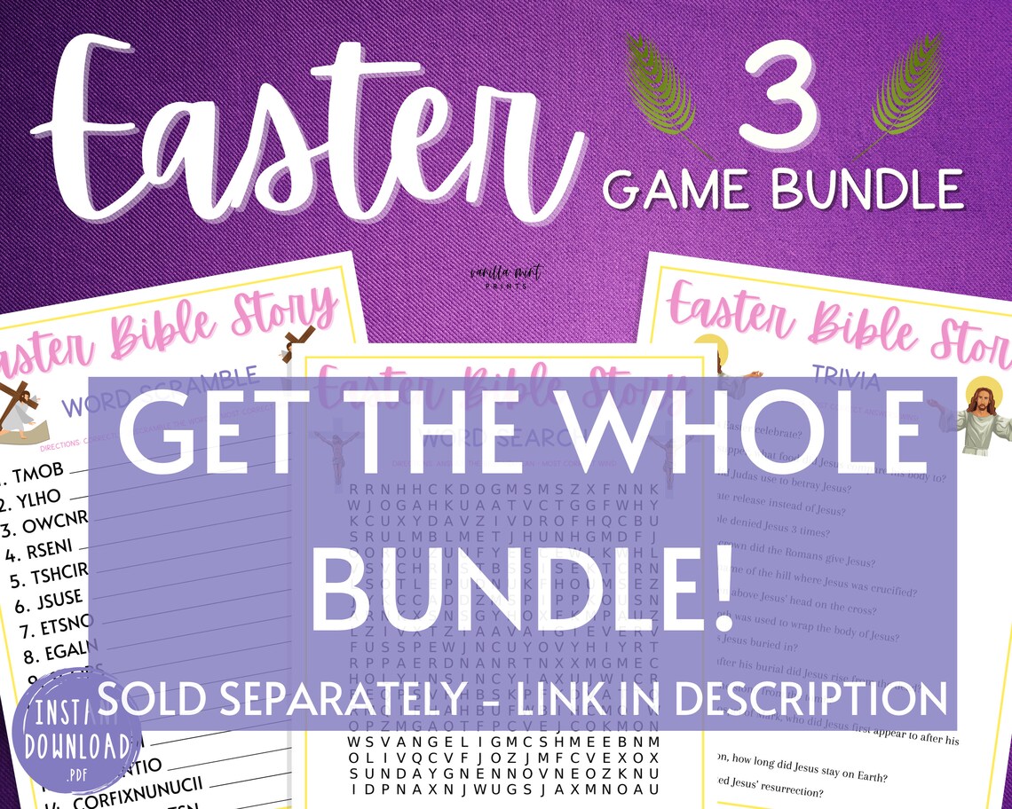 Lent Word Search Lenten Printable Party Games Easter | Etsy