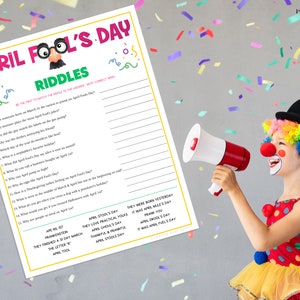 April Fool's Day Riddles Game | April Fools Party Games | Printable ...