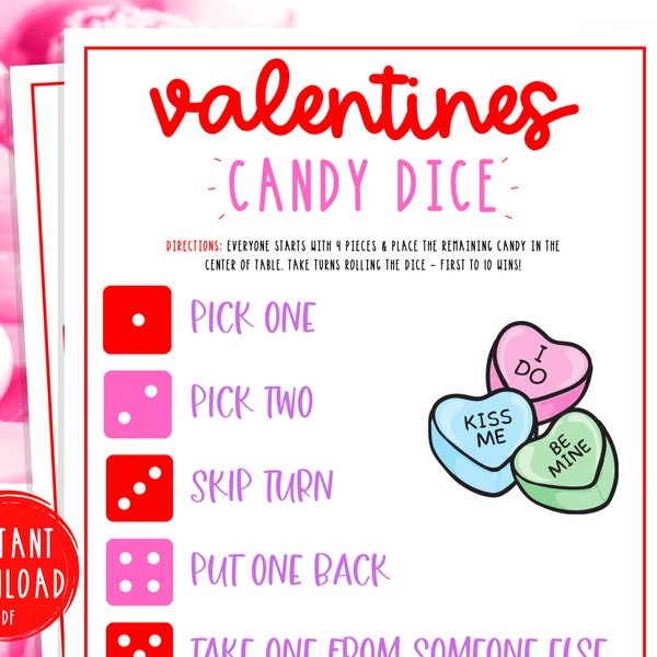 Valentine's Day Candy Dice Game | Valentines Day Party Games for Kids | Kids Games | Fun Activity | Classroom Game | Candy Game | Adult