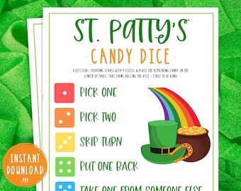St. Patrick's Day Candy Dice Game | St. Patty's Day Party Games for Kids | Kids Games | Fun Activity | Classroom Game | Candy Game | Adult