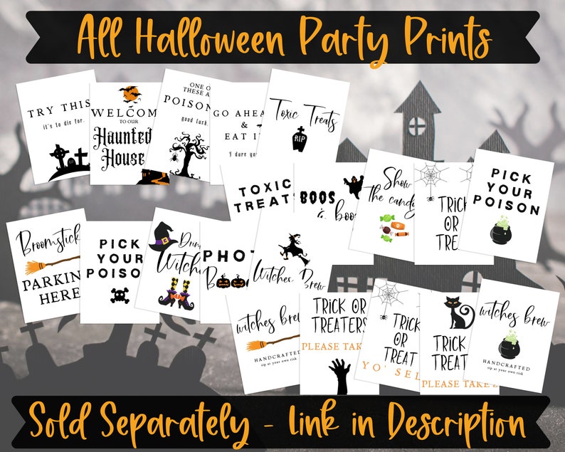 Halloween Party Sign Trick or Treat Yo'Self Trick or Treaters Sign Social Distancing Halloween Halloween Sign Halloween Print image 5