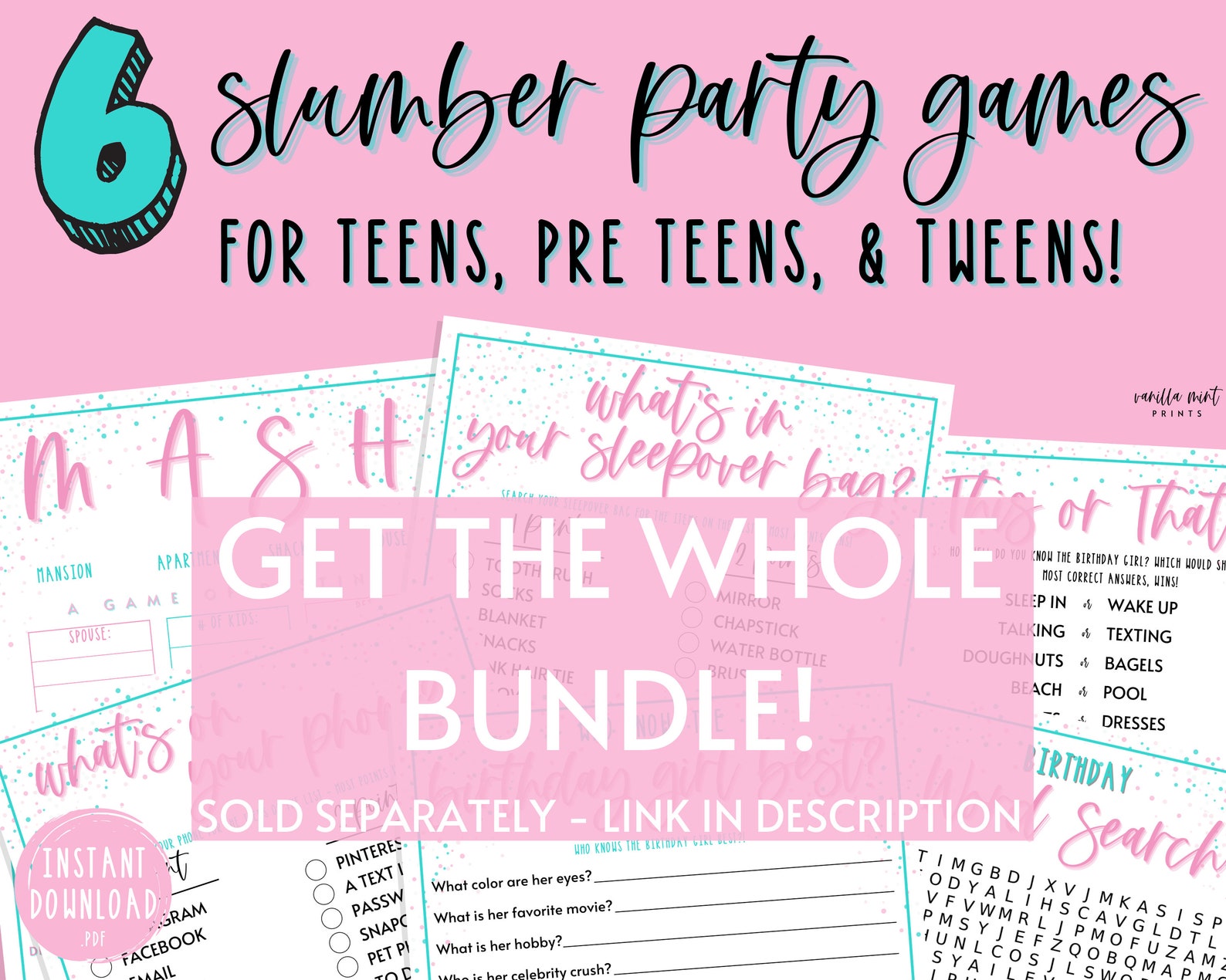 Teen Slumber Party Games Pass The Present Sleepover Edition Etsy 