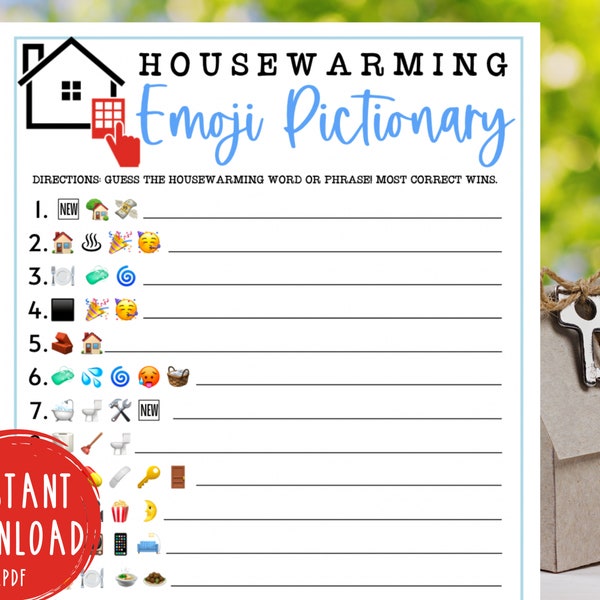 Housewarming Party Games | Emoji Pictionary | Fun Housewarming Party Games | New Homeowner | New House | First Home | Guess The Phrase