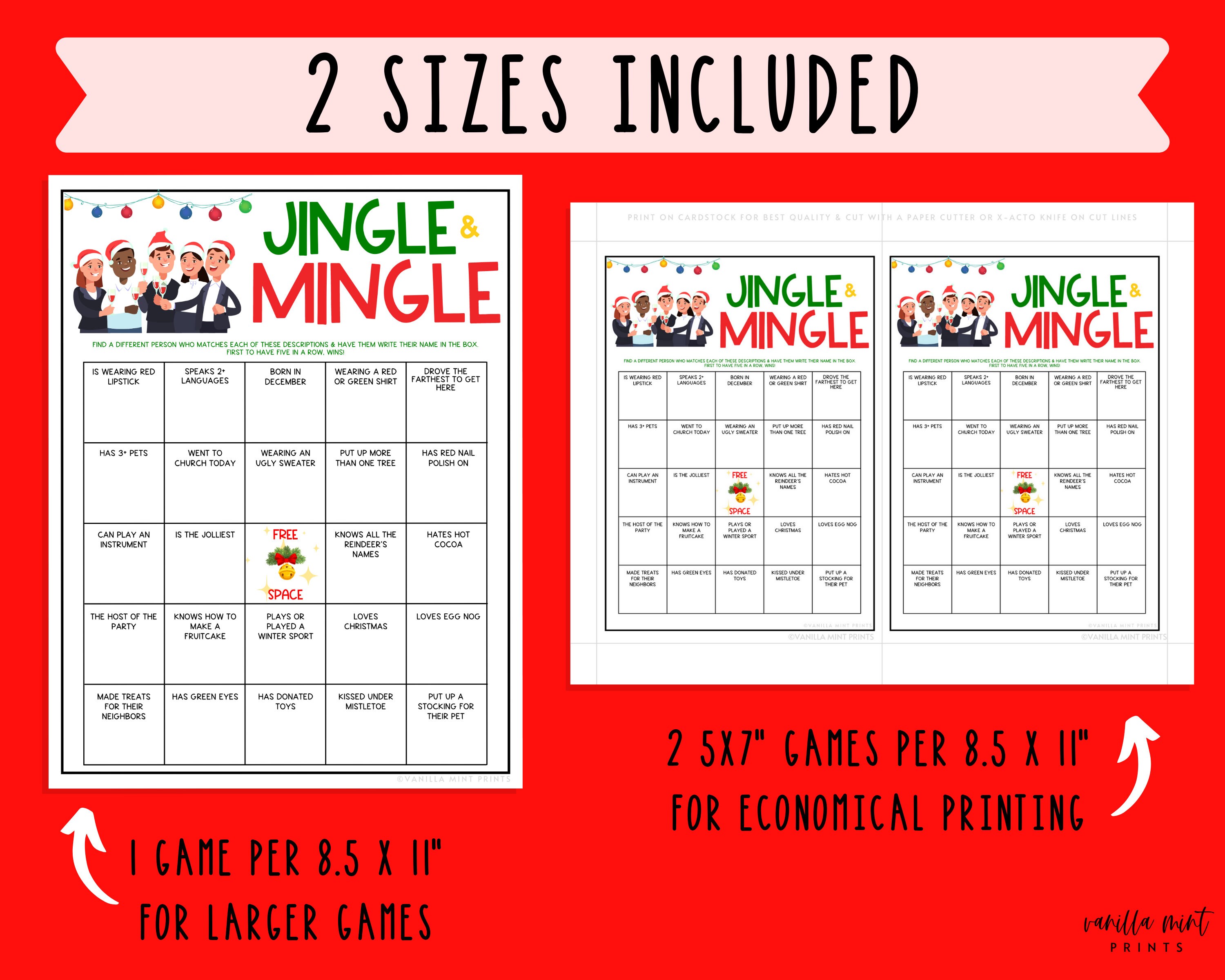 Holiday Office Party Jingle &amp; Mingle Game Find Someone Who - Etsy