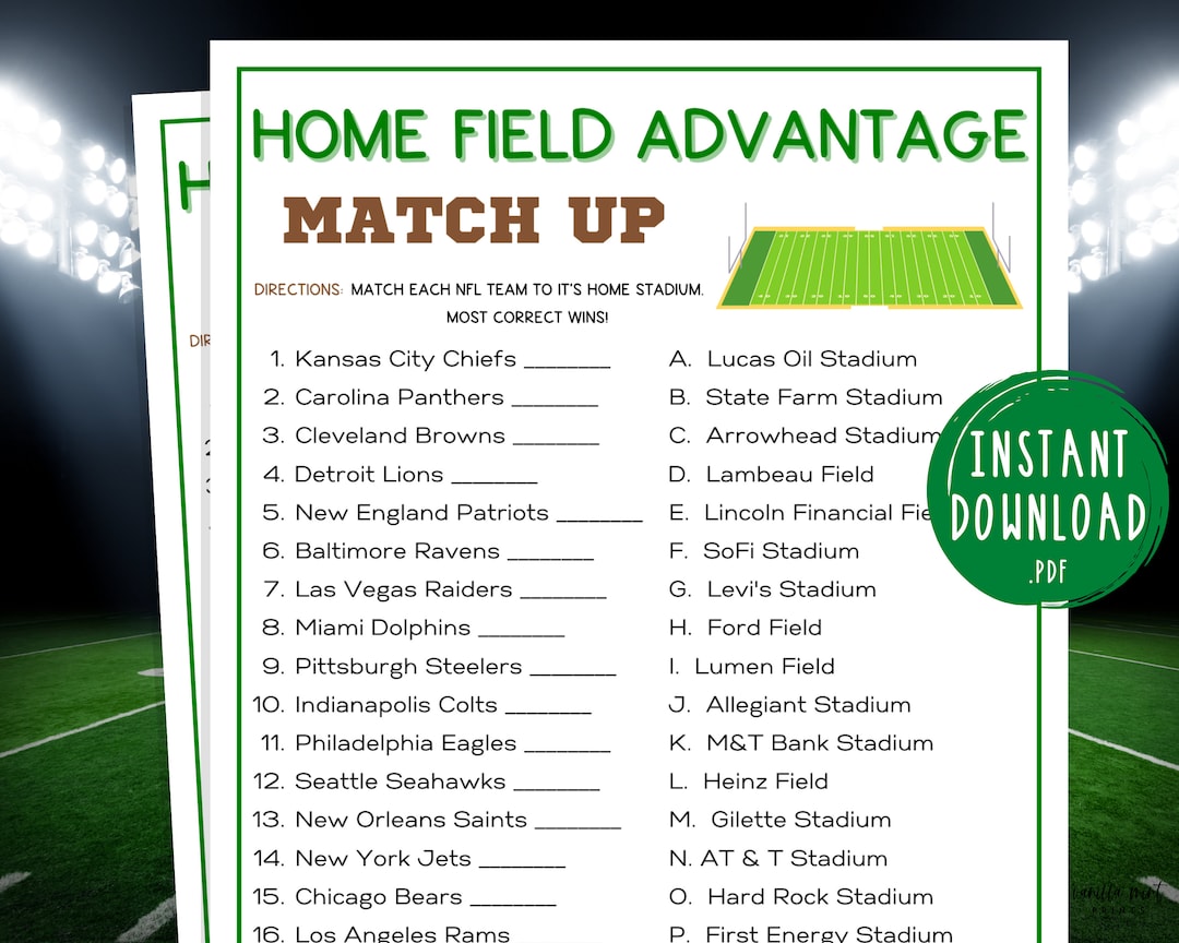 Football Home Field Advantage Trivia Game Super Bowl Party Games