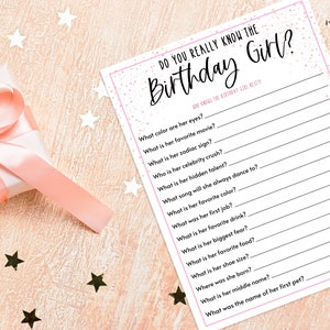 Adult Birthday Party Games Do You Really Know the Birthday Girl Fun ...