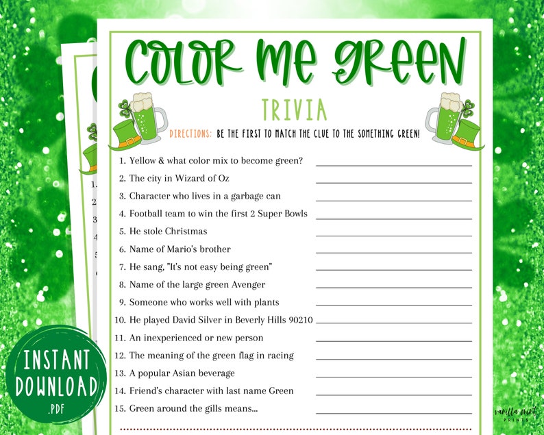 st paddys day games adults