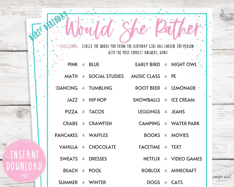 teen slumber party games would she rather girls sleepover