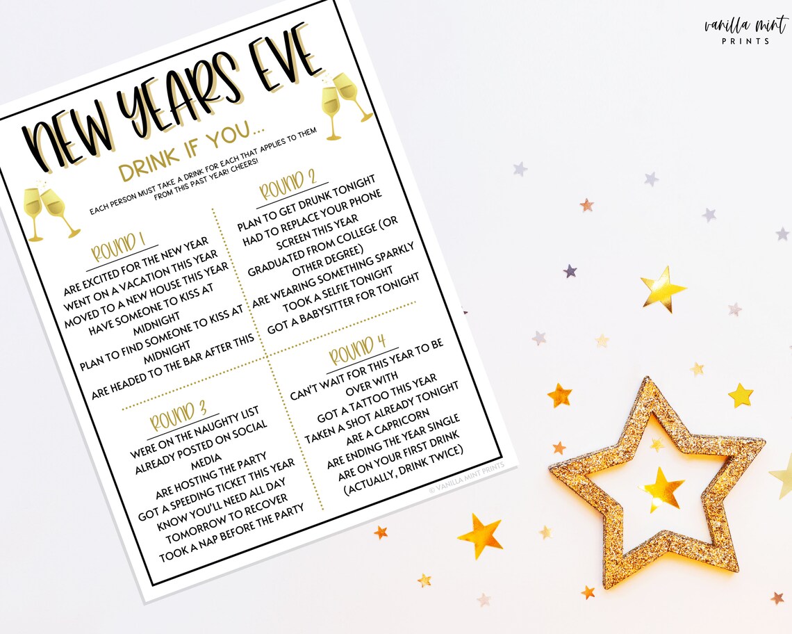 New Years Eve Drink If Game New Years Games New Years Eve - Etsy