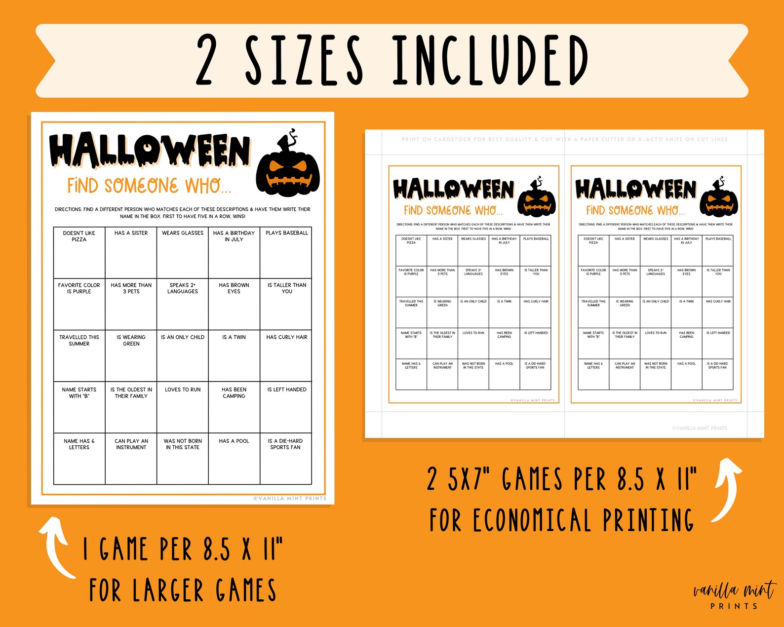 Halloween Find Someone Who Party Game Halloween Party Games Etsy