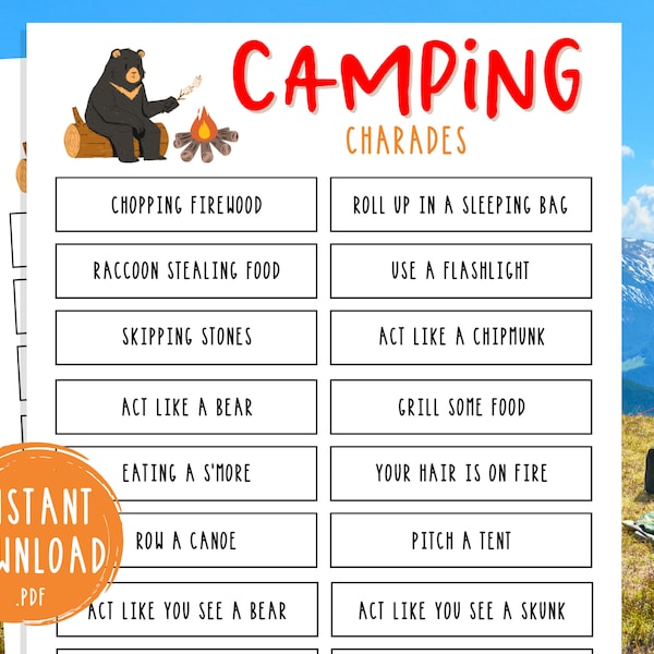 Camping Charades Kids - Etsy