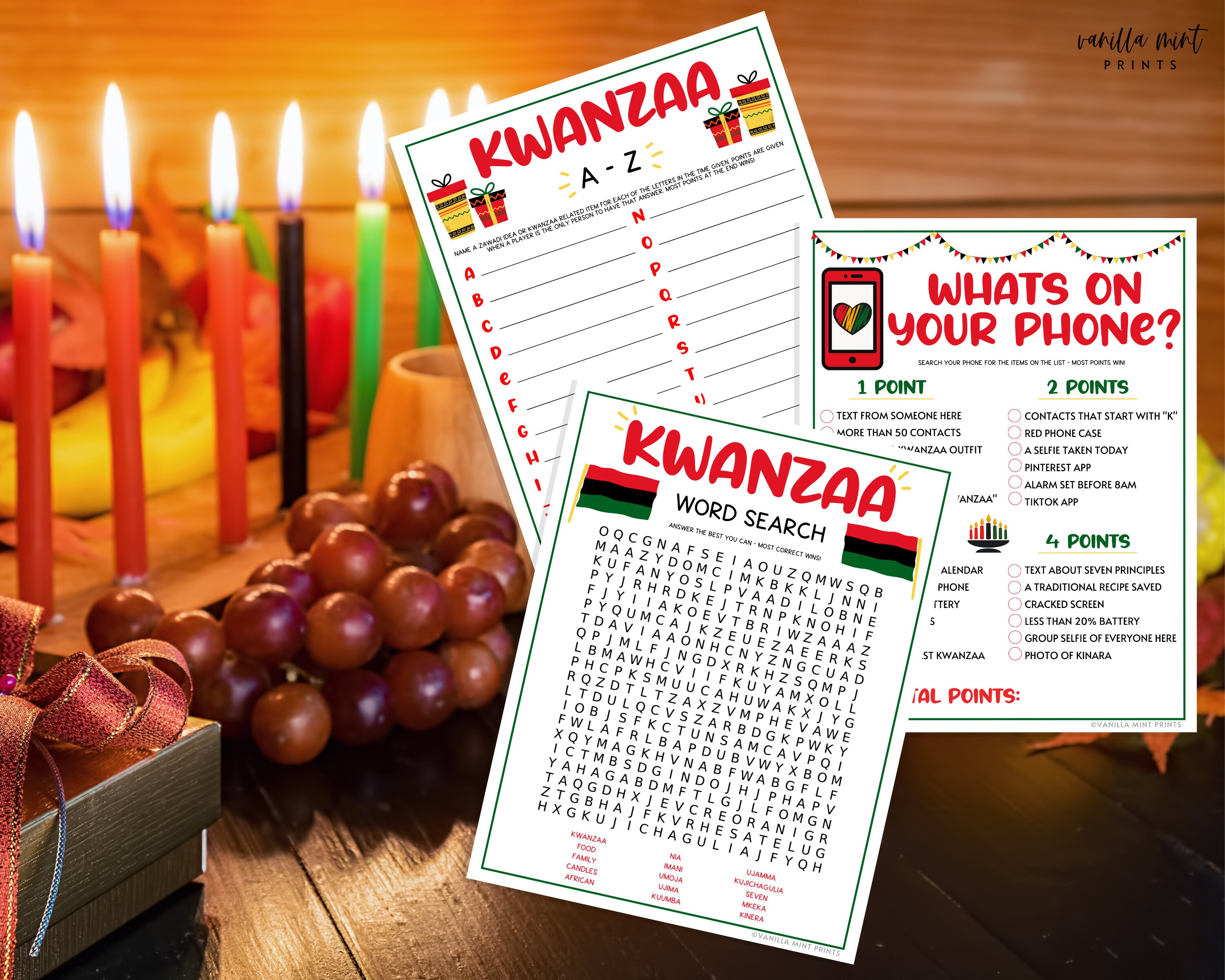 Kwanzaa 10 Game BUNDLE Printable Kwanzaa Party Games Fun Etsy