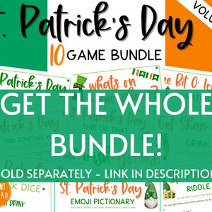 St. Patrick's Day Green Trivia Game Color Me Green Fun St. Pattys Day St. Paddys St. Pats Printable Party Games Kids & Adults image 5