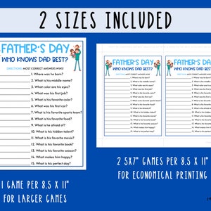 Father's Day Who Knows Dad Best Game Father's Day Games Games With Dad ...