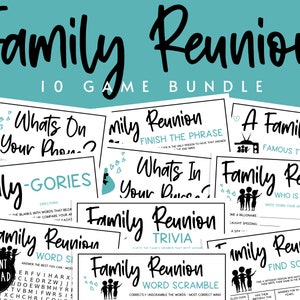 Family Reunion 10 Party Games BUNDLE | Family Gathering Activities | Summer | Family Reunion Icebreaker Games PACK | Games for Kids & Adults