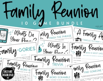 Family Reunion 10 Party Games BUNDLE | Family Gathering Activities | Summer | Family Reunion Icebreaker Games PACK | Games for Kids & Adults