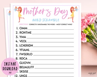 Mother's Day Word Scramble Game | Mothers Day Trivia Games | Word Puzzle Games | Mother's Day Activities for Kids & Adults | Mom | Mama
