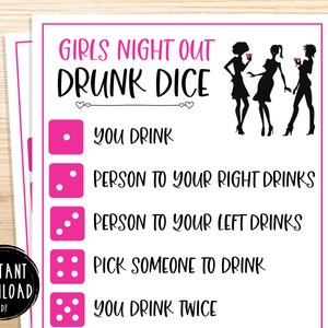 Girls Night Out Drunk Dice Drinking Game | Girls Night In Party Games | Games for Adults | Adult Games | Ladies Night Fun Drinking Games