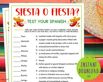 Cinco de Mayo Siesta o Fiesta Game | Mexican Party Games | Fun Cinco de Mayo Games | Games for Kids | Fiesta | Test Your Spanish