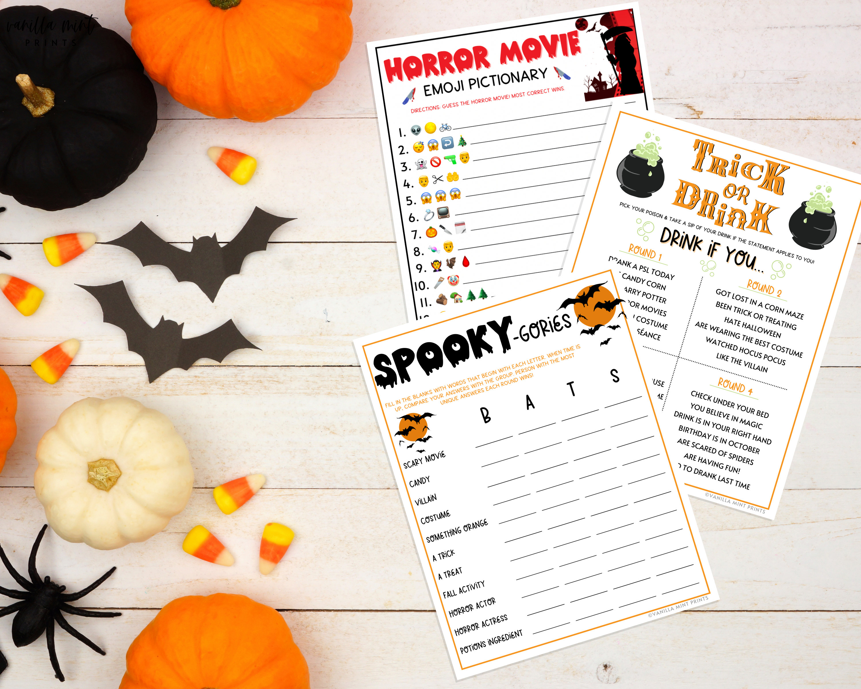 Halloween Party Spiele ERWACHSENE BUNDLE 5 Halloween Etsy.de