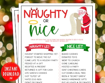 Christmas Naughty or Nice Game | Fun Xmas Games | Santa's List Checklist | Fun Holiday Christmas Party Games | Game for Adults & Kids