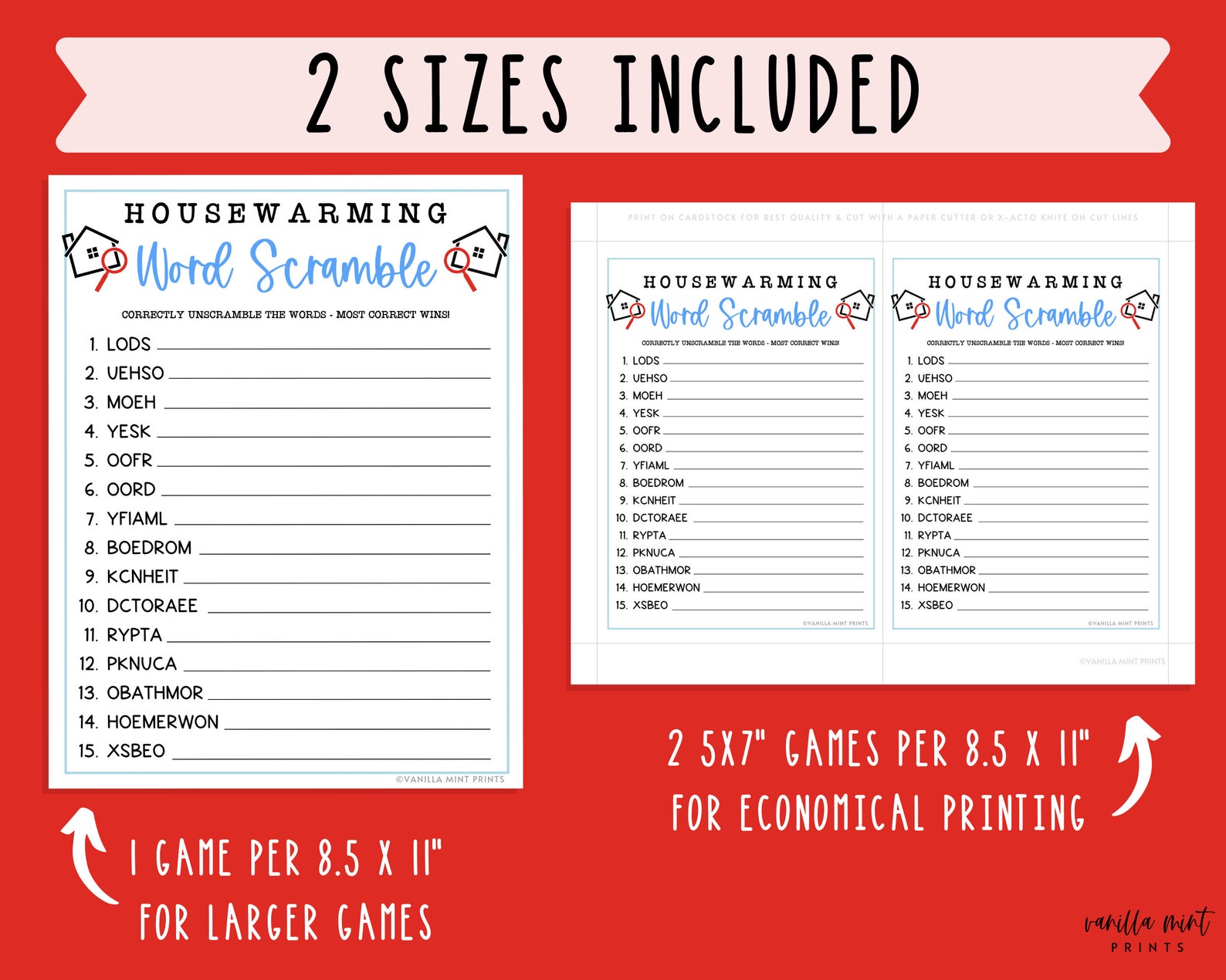 Housewarming Party Games Word Scramble Fun Housewarming - Etsy