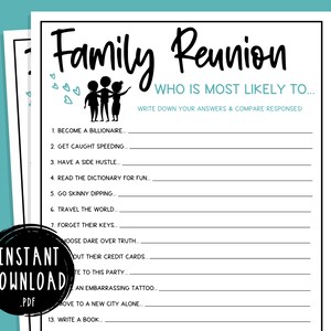 Family Reunion Who Is Most Likely Party Game | Family Gathering Activity | Summer Reunion | Family Reunion Icebreaker | Who Knows the Family