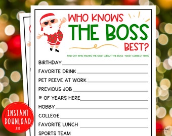 Holiday Office Party Who Knows The Boss Best Game | Fun Xmas Games | Fun Christmas Work Party Game | Coworker | Office Christmas Party