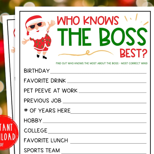 Holiday Office Party Who Knows The Boss Best Game | Fun Xmas Games | Fun Christmas Work Party Game | Coworker | Office Christmas Party