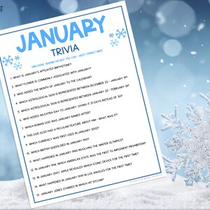 January Trivia Game | Printable Month Party Games | Wintertime ...